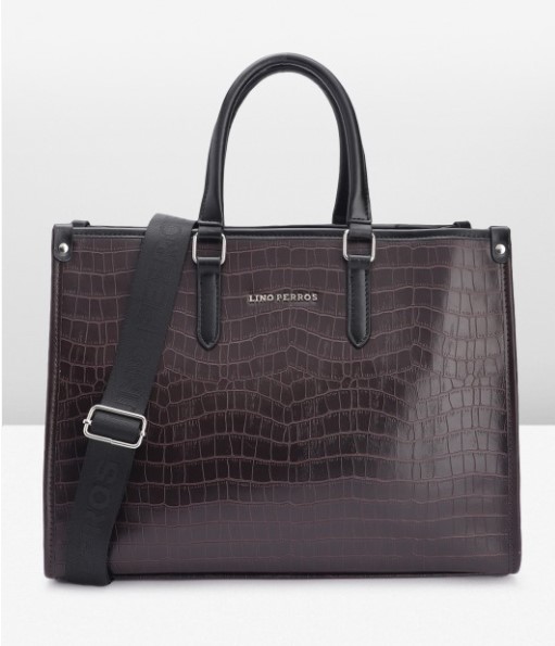Croc Textured Structured Handheld Bag