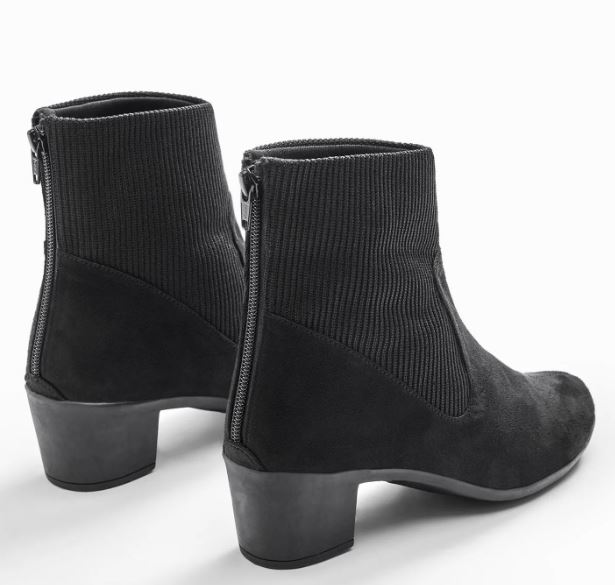 Black Faux Suede Ankle Boots