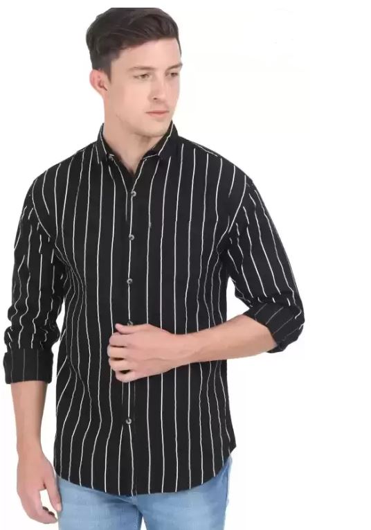Dark Bright Men Slim Casual Shirt