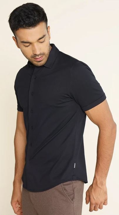 Half Sleeves Jet Black Shirts