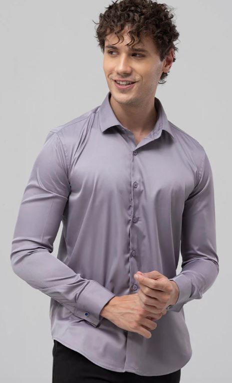 Double Cuff Ash Grey Shirt