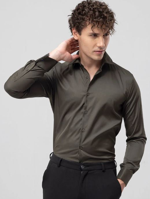 Double Cuff Olive Shirt
