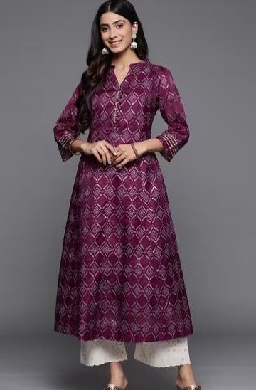Women Geometric Print A-Line Kurta