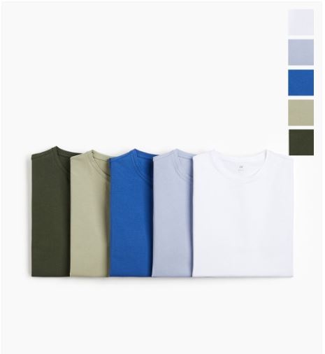 H&M Men 5-Pack Slim Fit T-shirts