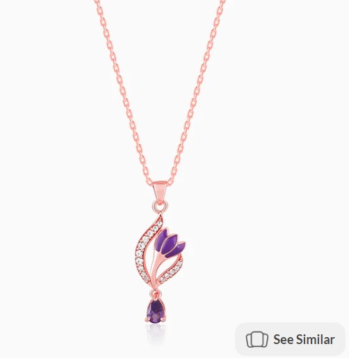 Rose Gold Flowing Crocus Pendant
