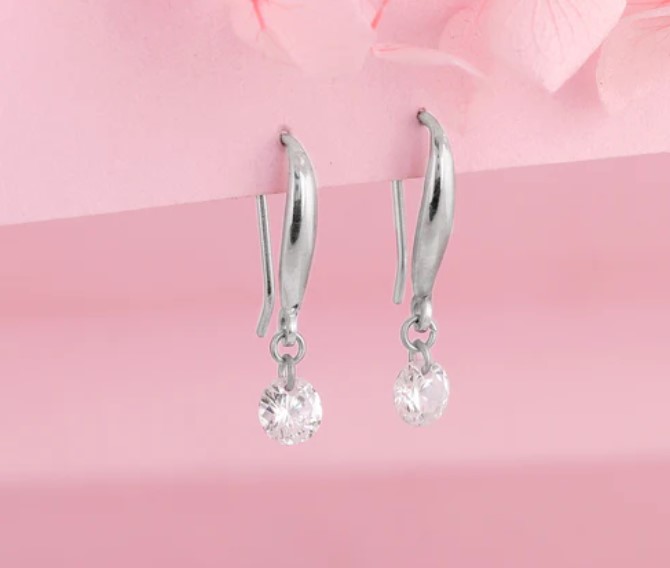 Silver Classic Shiny Drop Earrings