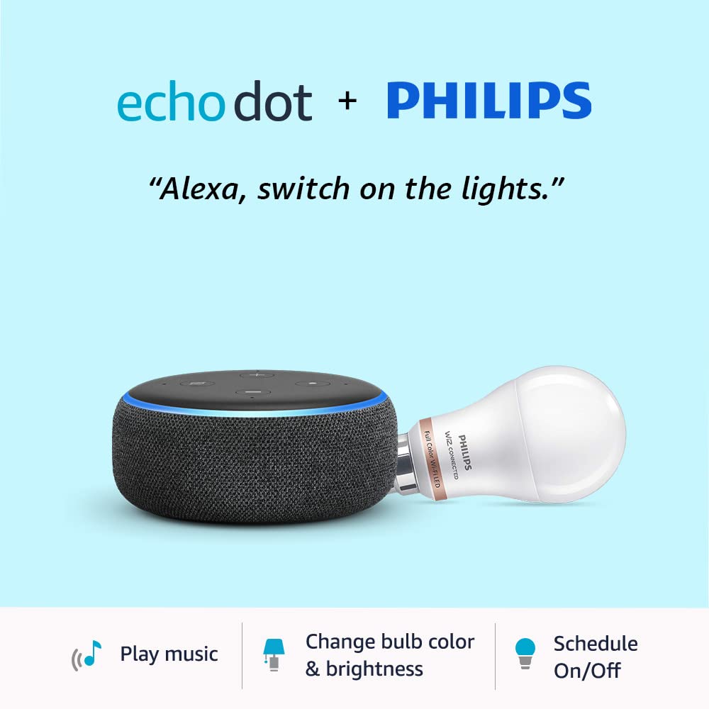 Echo Dot combo with Philips 9W Smart Color Bulb