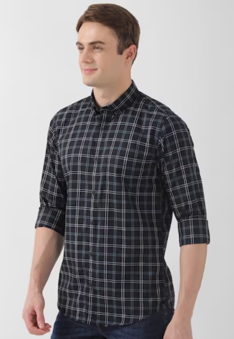 Men Black Slim Fit Casual Shirt