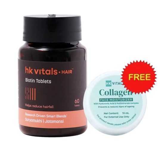 Biotin 90 Tabs with face moisturizer