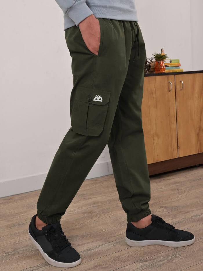 Army Green Cargo Men Jogger Pants