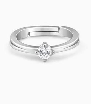 Silver Zircon Love Island Ring