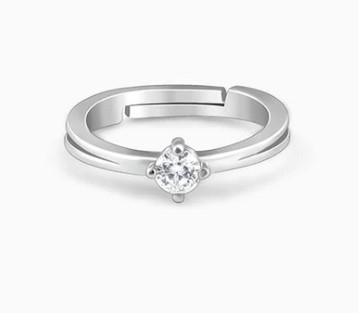 Silver Zircon Love Island Ring