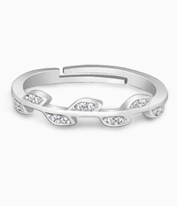 Silver Zircon Vine Shine Ring