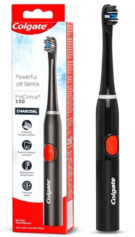 Colgate ProClinical 150 Charcoal Sonic Battery Powered Electric Toothbrush