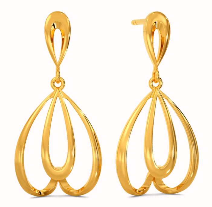 Dynamic Flounce Gold Earrings