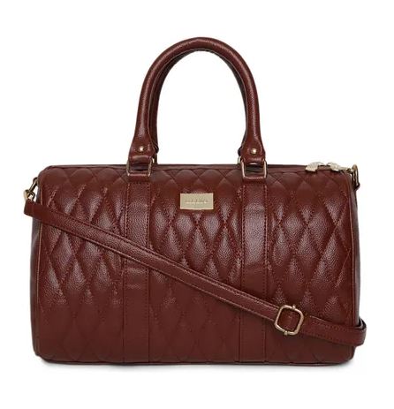 Kleio Brown Large Quilted Tassel Handbag