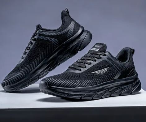 Red Tape Men Textured Black Walking Shoes