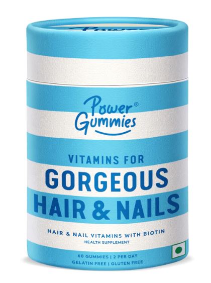 Power Gummies Gorgeous Hair & Nail Vitamins With Biotin