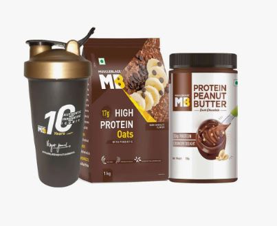 High Protein Peanut Butter & High Protein Oats with Shaker Combo