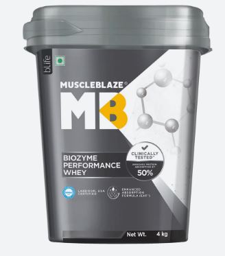 MuscleBlaze Biozyme Performance Whey, 4 kg