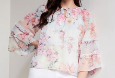 Multi Floral Flared Top