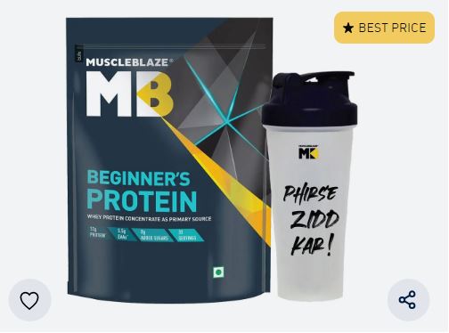 MuscleBlaze Beginner's Protein 1 Kg & Shaker Combo