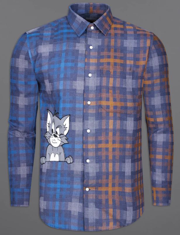 RHINO BLUE WITH CADET GRAY CHECKERED AND TOM EMBROIDERED