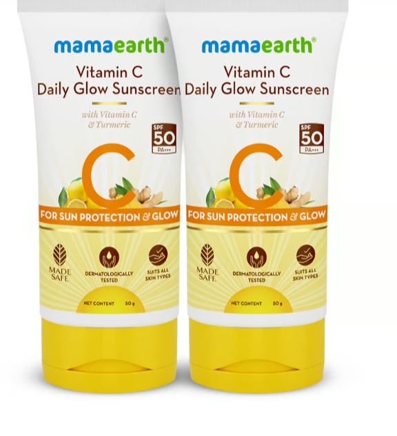 Glow Sunscreen With Vitamin C & Turmeric for Sun Protection & Glow