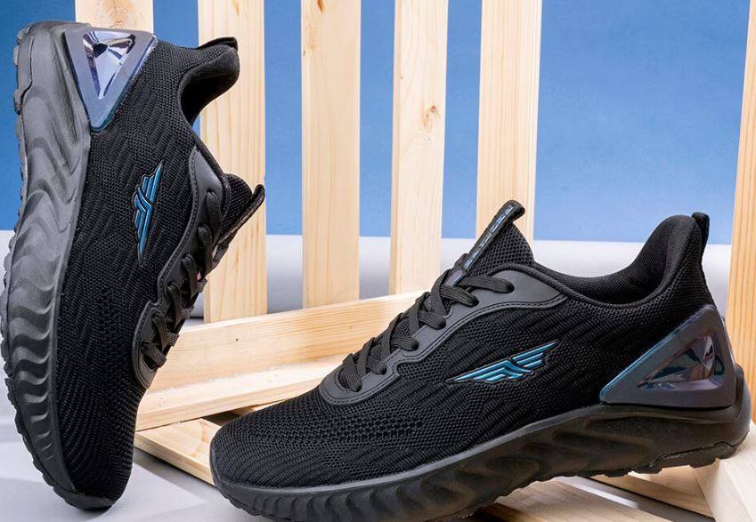Men Black Mesh Walking Shoes