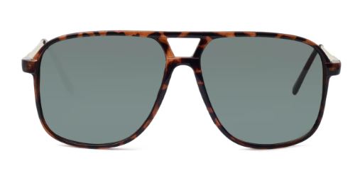 Green Tinted Wraparound Sunglasses for Men