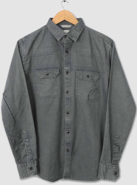 Steel Grey Sulphur Twill Shirt for Men