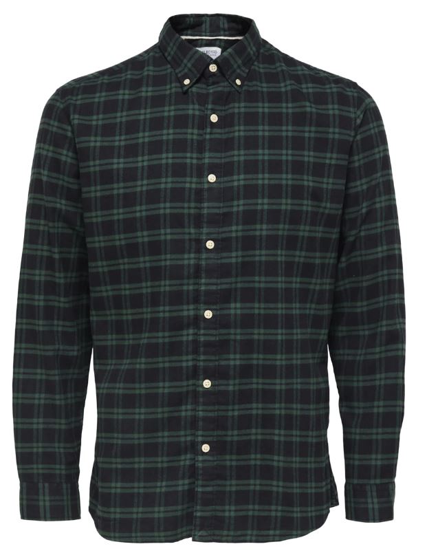 Green Flannel Checked Full Sleeves Shirt