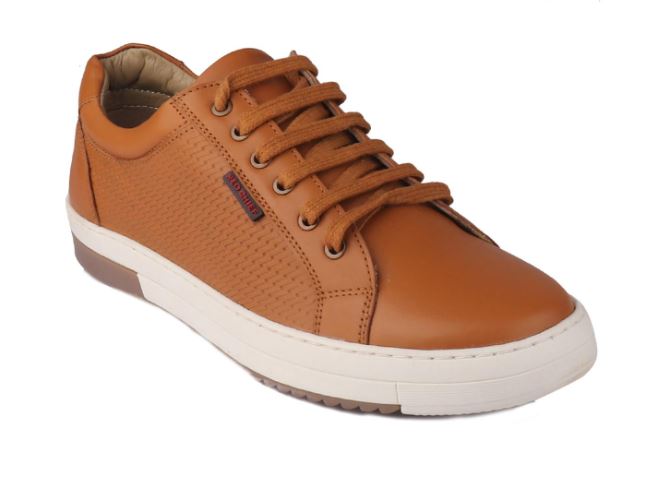 Redchief Tan Side Textured Casual Shoes For Men