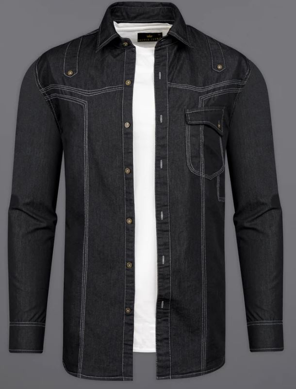 Jade Black Denim Overshirt