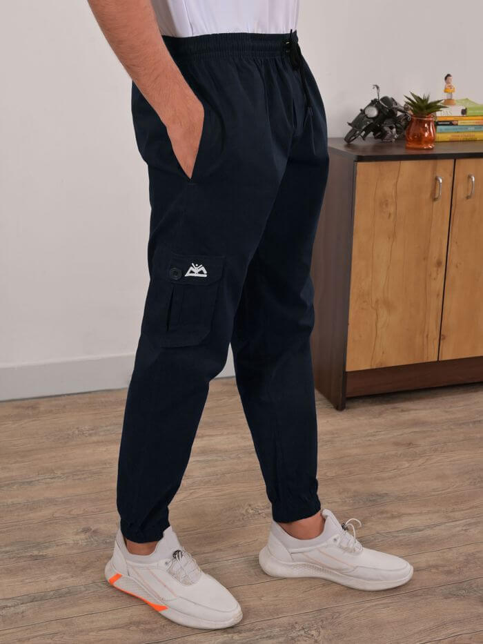 Dark Blue Cargo Men Jogger Pants