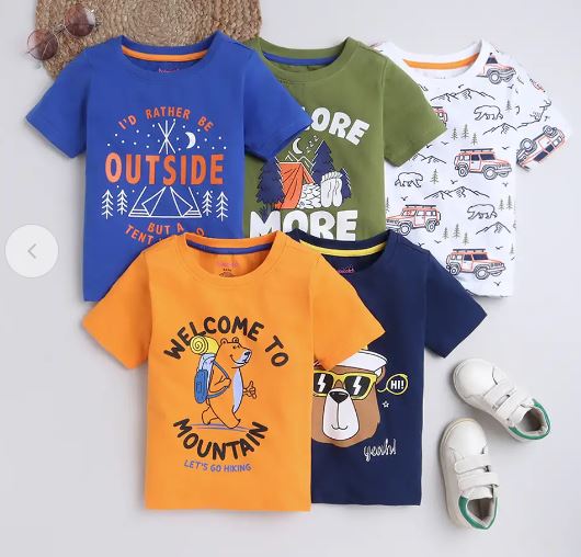 Boys Multi Coloured Graphic Printed T-Shirts
