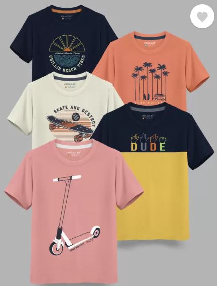 Boys Printed Cotton Blend T Shirt