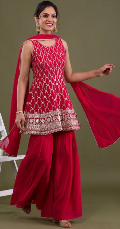 Sequins Georgette Readymade Salwar Suit