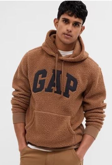 Men Regular Fit Hoodie with Logo Applique