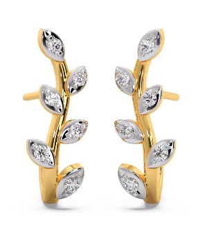 Leaf Embrace Diamond Stud Earrings