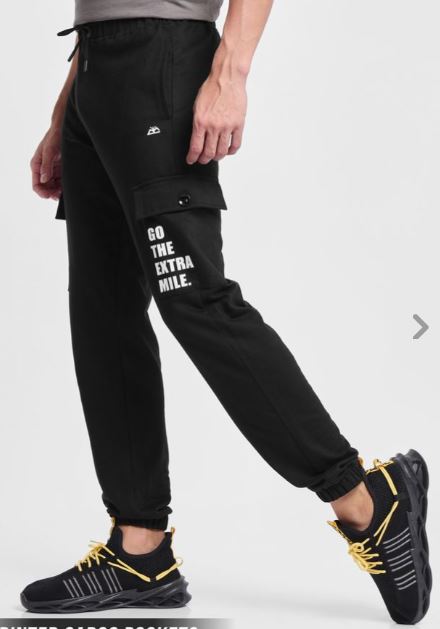 Pitch Black Cargo Pocket Knitted Men Jogger