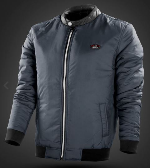 Dark Grey Solid Bomber Jacket