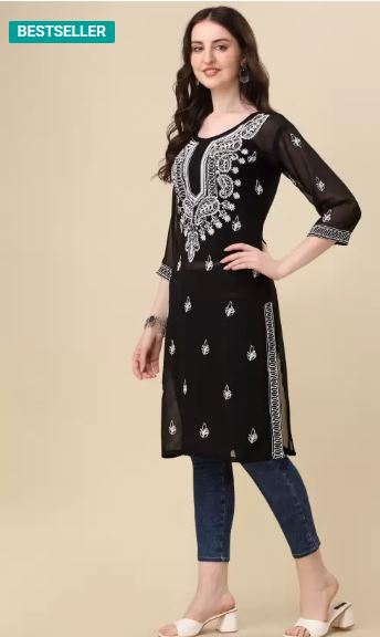 Women Chikan Embroidery Kurta