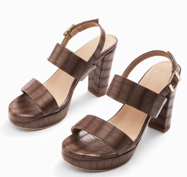 Mocha Textured Platform Heels