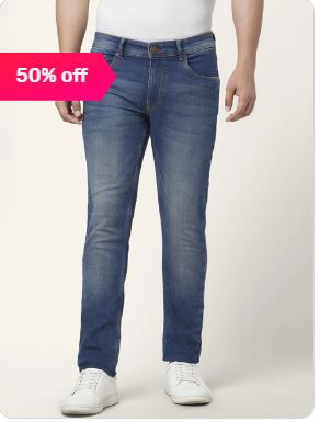 Pantaloons Blue Cotton Slim Fit Jeans