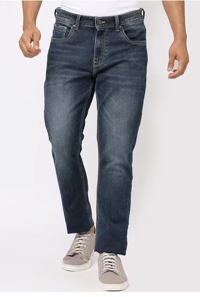 Mid-Wash Slim Jeans