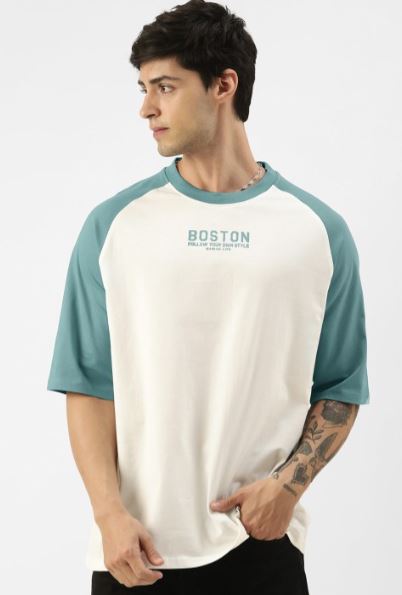 Colourblocked Raglan Cotton T-Shirt