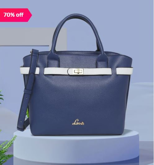 Lavie Fallon Md Navy Solid Handbag