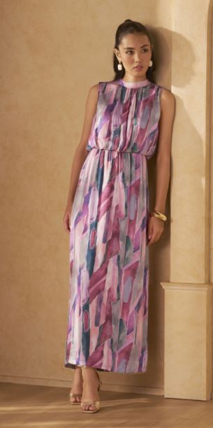 Stained Glass Viscose Maxi Dress