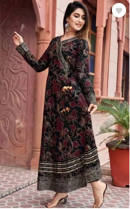 Embroidered Viscose Anarkali Gown